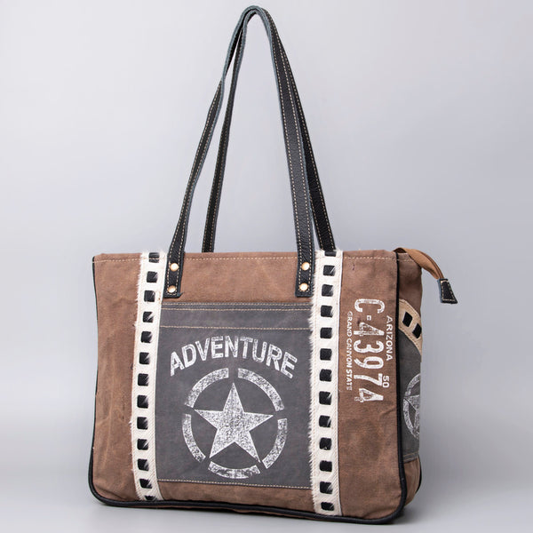 OHLAY OHV132 HOBO Upcycled Canvas Hair-on Genuine Leather women bag by Hilason – Cowboy and equestrian accessories