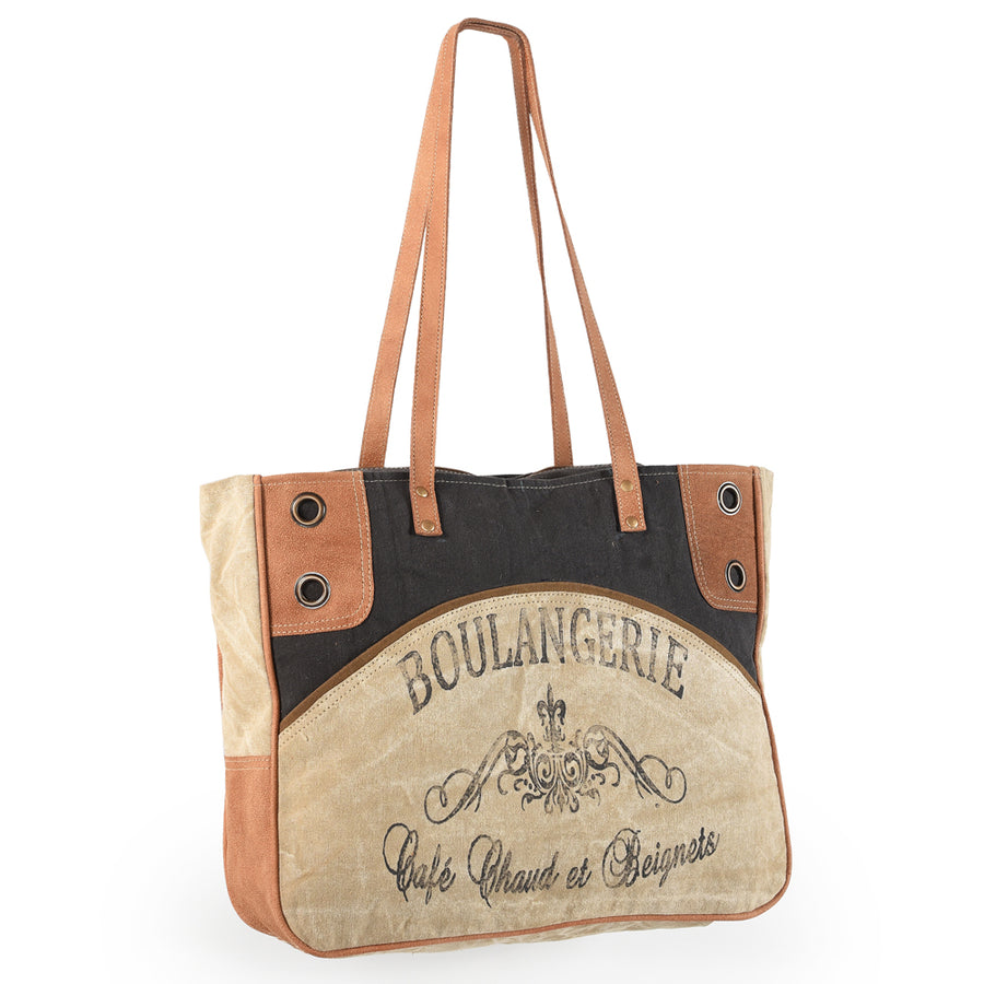 Ohlay Bags OHV154 Tote Upcycled Canvas Genuine Leather Women Bag W. by Hilason – Cowboy and equestrian accessories