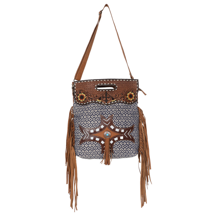 Ohlay Bags OHV205 Clutch Hand Tooled Upcycled Wool Canvas Embossed by Hilason – Cowboy and equestrian accessories