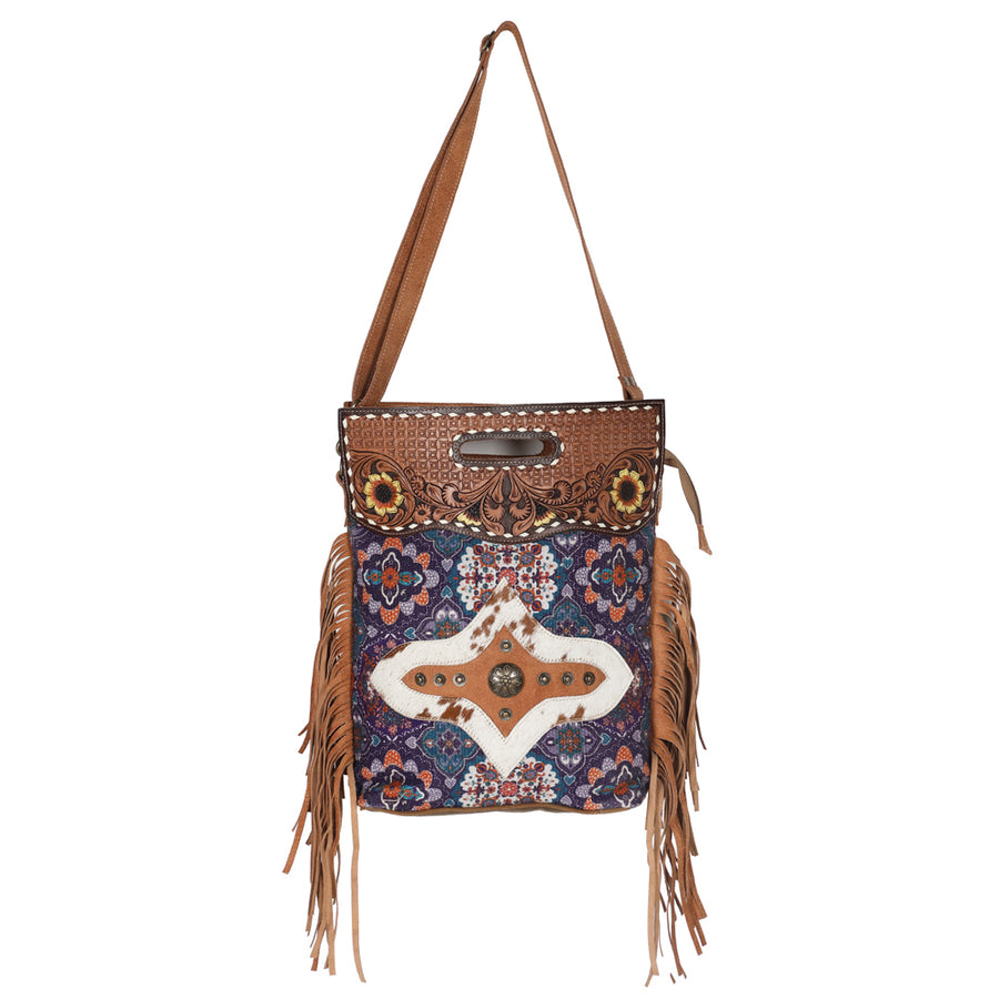 Ohlay Bags OHV208 Clutch Hand Tooled Upcycled Canvas Hair-On Genuine by Hilason – Cowboy and equestrian accessories