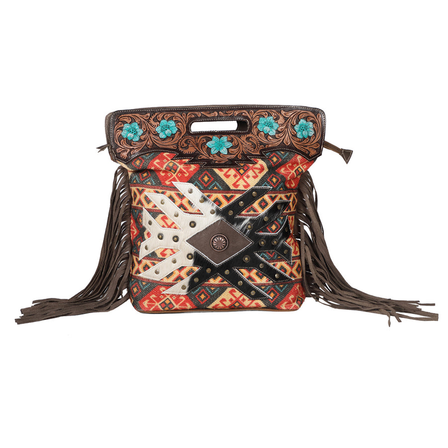 Ohlay Bags OHV210 Clutch Hand Tooled Upcycled Canvas Hair-On Genuine by Hilason – Cowboy and equestrian accessories