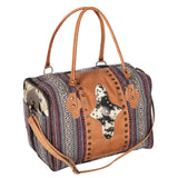 Ohlay Bags OHV222 Duffel Upcycled Wool Upcycled Canvas Hair-On Genuine Leather Women Bag Western Handbag Purse
