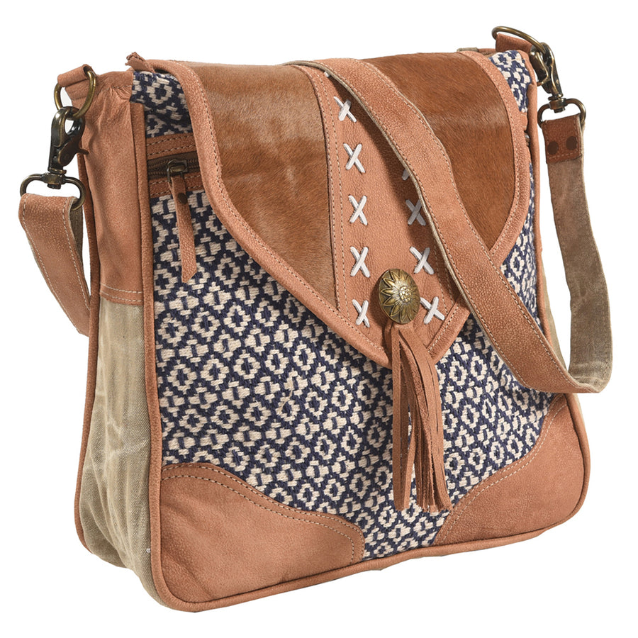 Ohlay Bags OHV227 Cross Body Ii Upcycled Wool Canvas Hair-On Genuine by Hilason – Cowboy and equestrian accessories