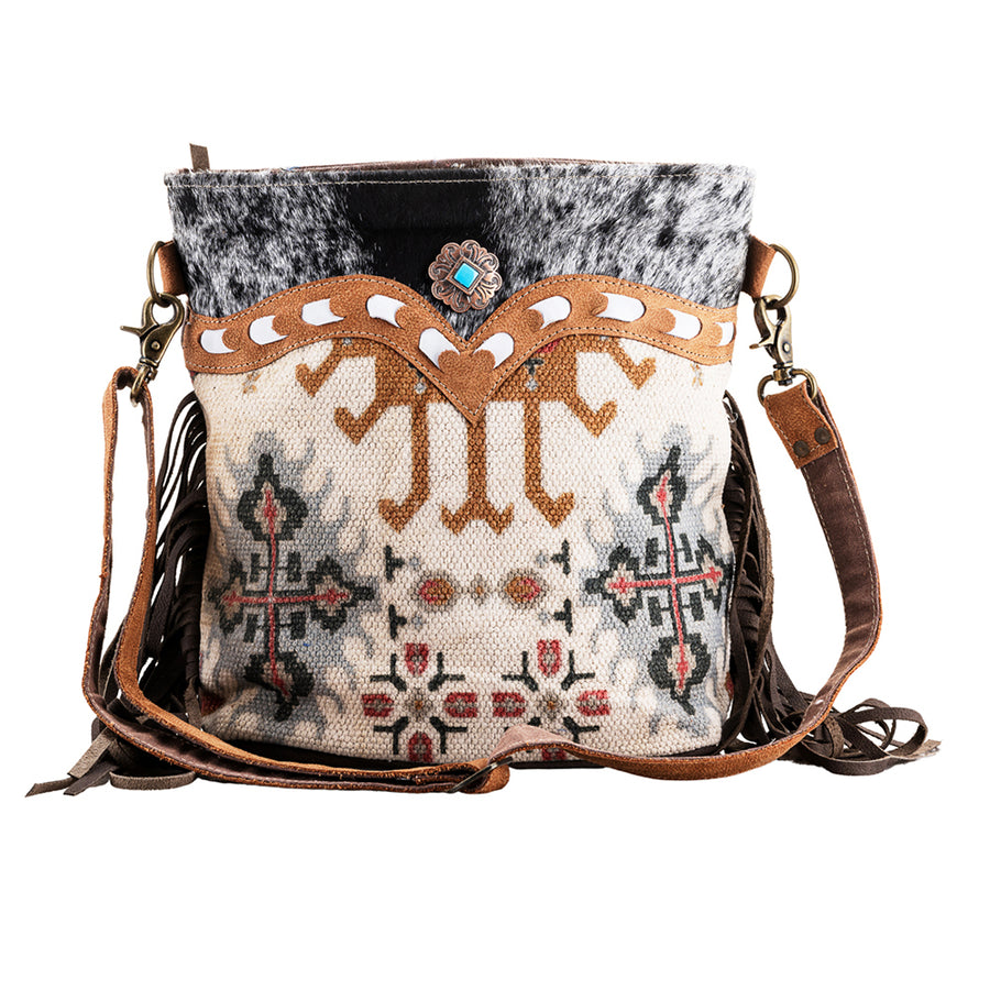 Ohlay Bags OHV228 Cross Body Ii Upcycled Wool Canvas Hair-On Genuine by Hilason – Cowboy and equestrian accessories