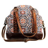 Ohlay Bags OHV233 Tote Upcycled Canvas Hair-On Genuine Leather Women