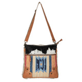 Ohlay Bags OHV245 Cross Body Ii Upcycled Wool Upcycled Canvas Hair-On Genuine Leather Women Bag Western Handbag Purse