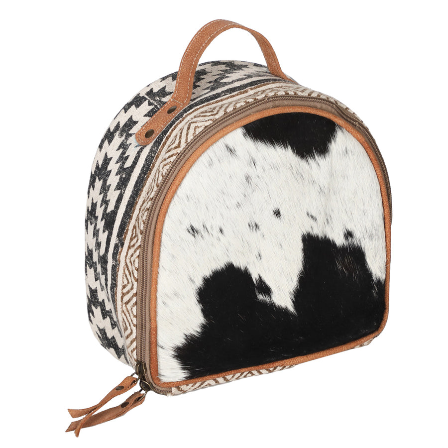 Ohlay Bags OHV247 Jewelry Case Upcycled Canvas Hair-On Genuine Leather by Hilason – Cowboy and equestrian accessories