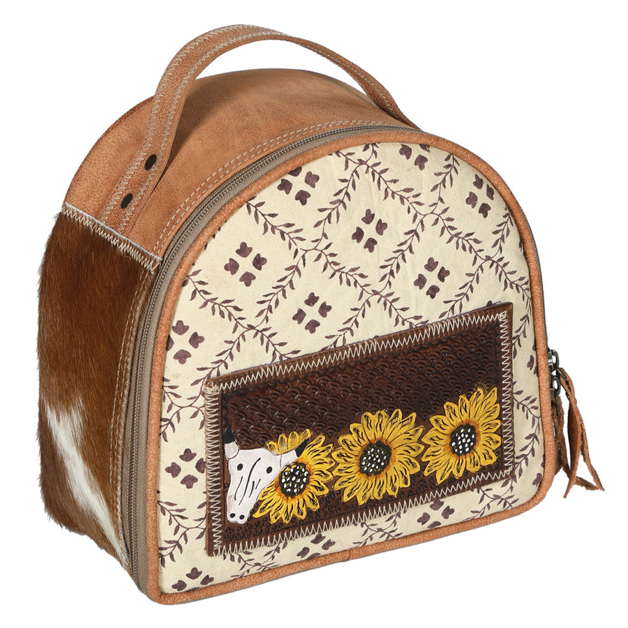 Ohlay Bags OHV249 Jewelry Case Hand Tooled Upcycled Canvas Hair-On by Hilason – Cowboy and equestrian accessories