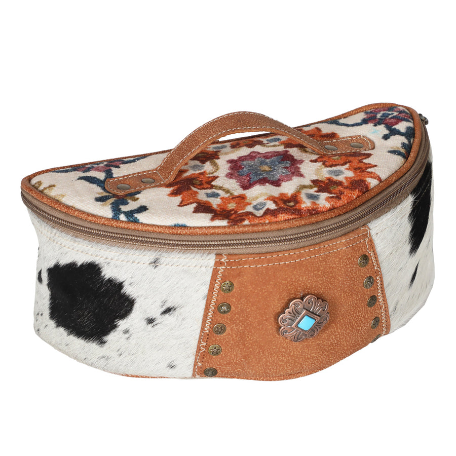 OHLAY OHV251 JEWELRY CASE Upcycled Canvas Hair-on Genuine Leather by Hilason – Cowboy and equestrian accessories