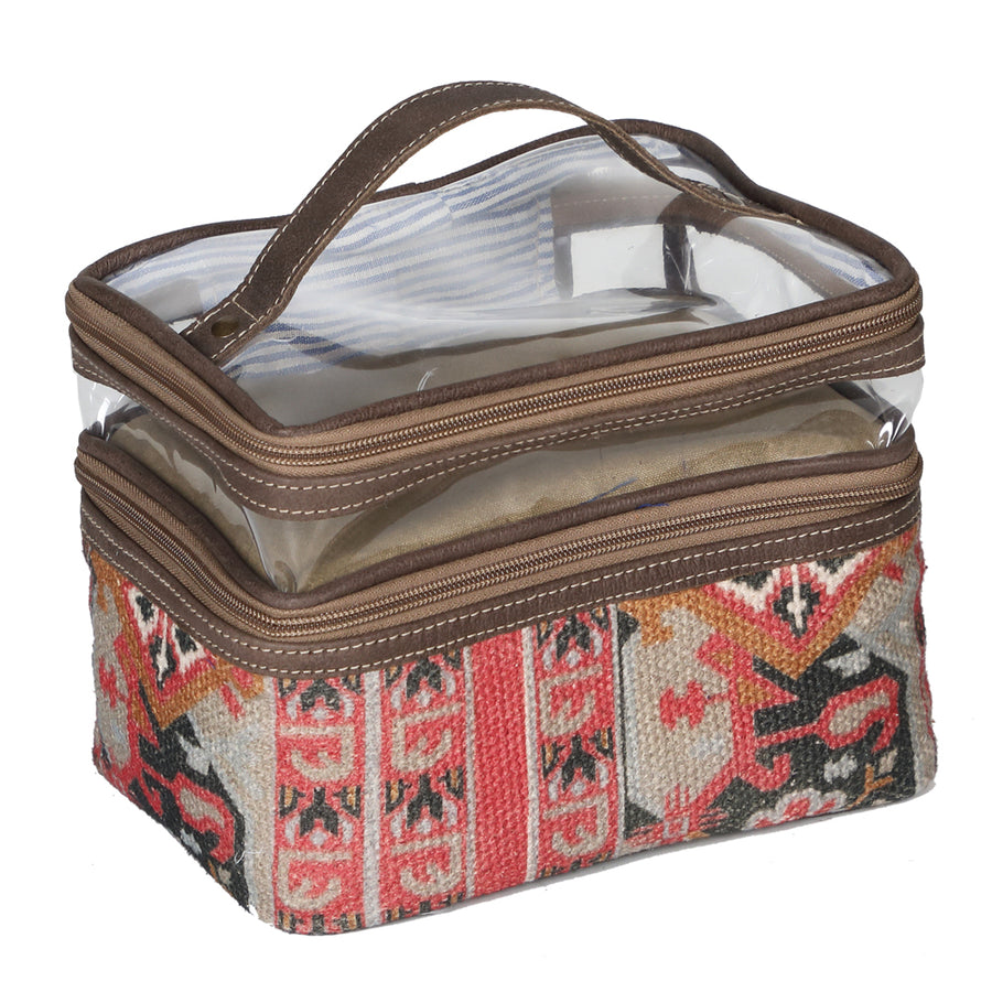 OHLAY OHV252 JEWELRY CASE Upcycled Wool Genuine Leather women bag by Hilason – Cowboy and equestrian accessories