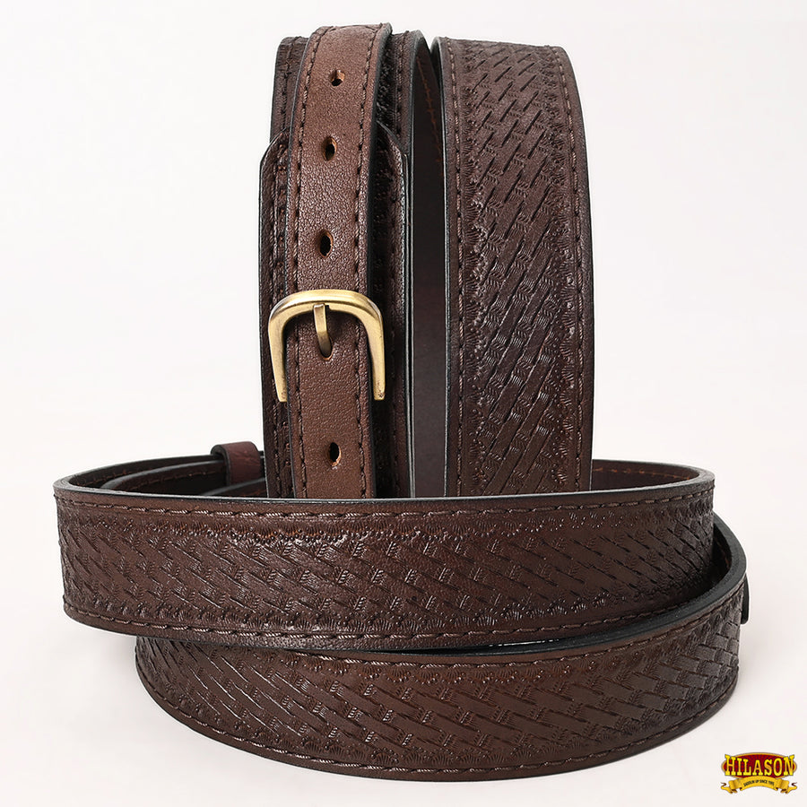 HILASON Western Genuine Leather Belt for Men Women Cowboy Cowgirl Handmade Unisex Full Grain Heavy Duty Tooled Jeans