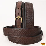 HILASON Tooled Genuine Heavy-duty Leather Hand Crafted Unisex Ranger Belt Brown