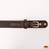 HILASON Tooled Genuine Heavy-duty Leather Hand Crafted Unisex Ranger Belt Brown