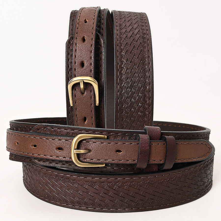 HILASON Western Genuine Leather Belt for Men Women Cowboy Cowgirl Handmade Unisex Full Grain Heavy Duty Basketweave - Uhorse