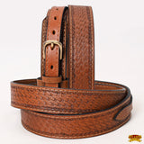 HILASON Western Style Beautifully Hand Crafted In Genuine Leather Belt Tan