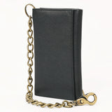 AMERICAN TANNER Genuine Leather Long Bifold Wallet For Men Women H6.5 X W3.25 X D1