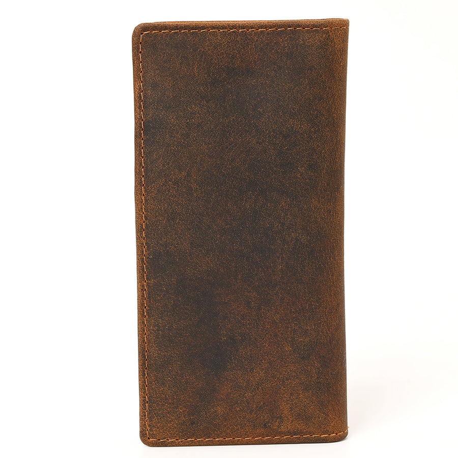 AMERICAN TANNER Genuine Leather Long Bifold Wallet For Men Women H7 X W3