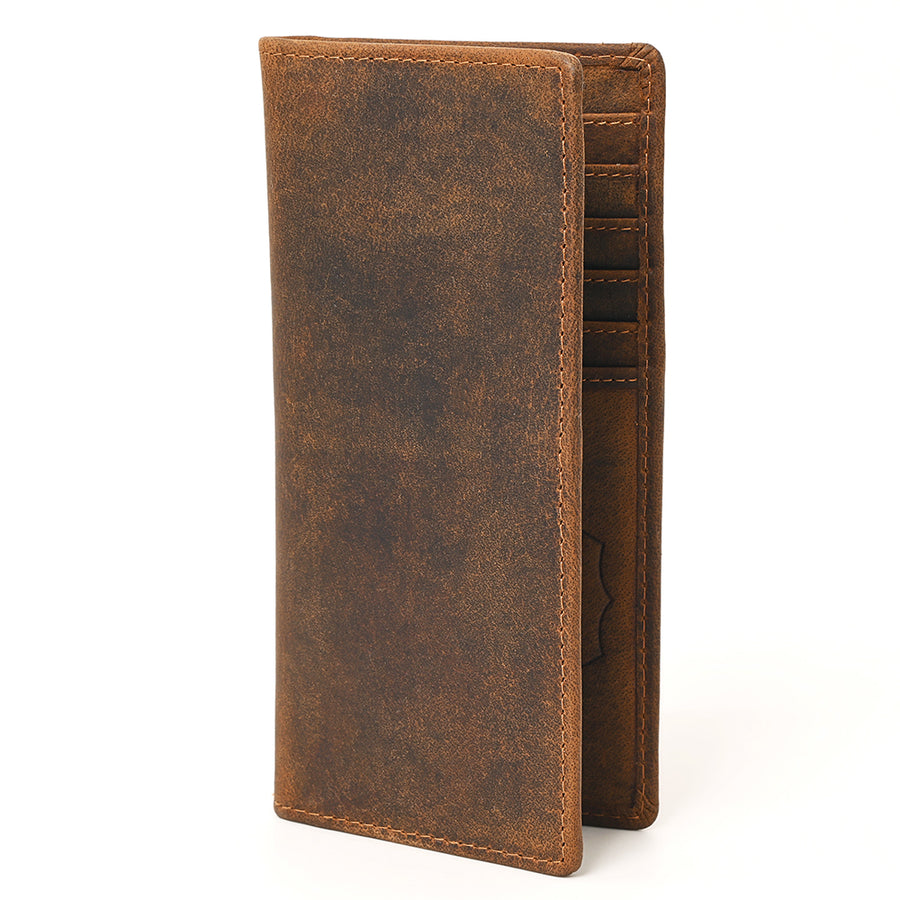 AMERICAN TANNER Genuine Leather Long Bifold Wallet For Men Women H7 X W3 - Uhorse