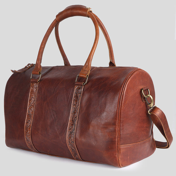 Ohlay Bags OHM102 Duffel Hand Tooled Genuine Leather Women Bag W. by Hilason – Cowboy and equestrian accessories
