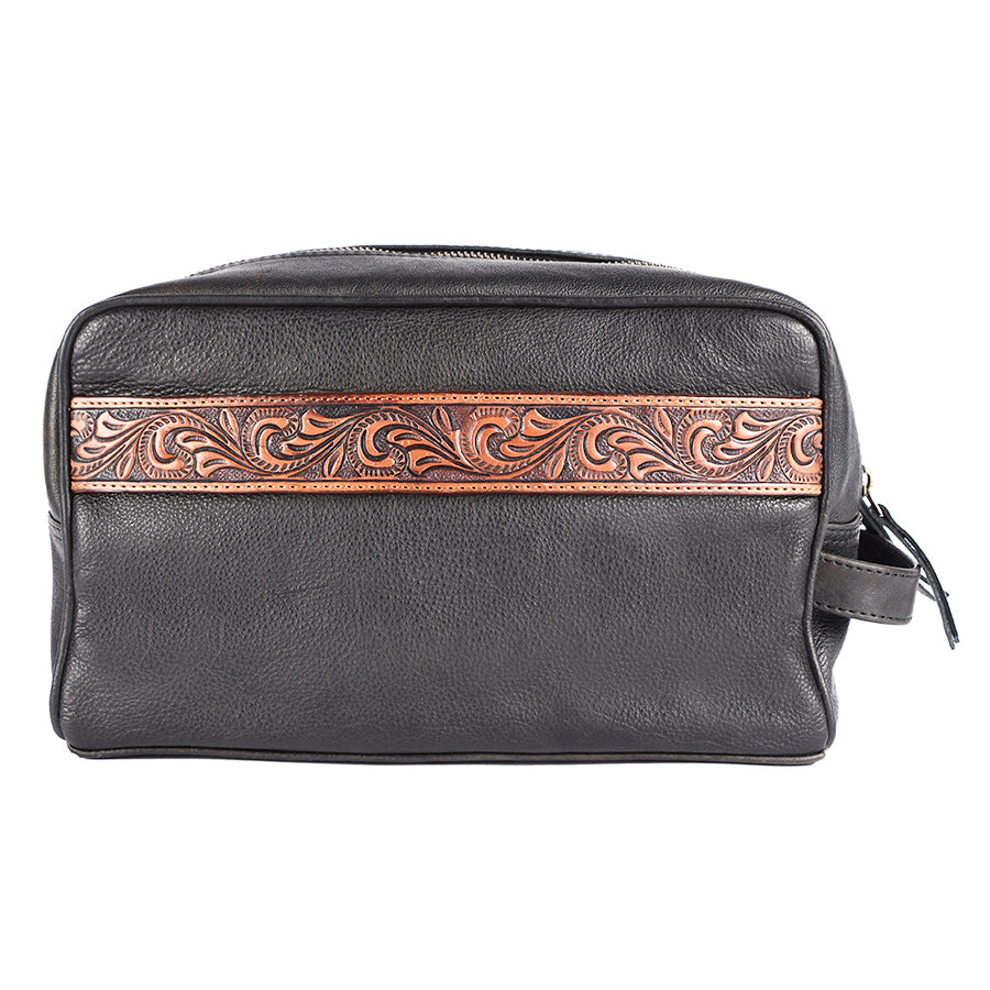 OHLAY Toiletry Hand Tooled Genuine Leather Women Bag Western Handbag Purse | Womens Handbags Belt for Summer