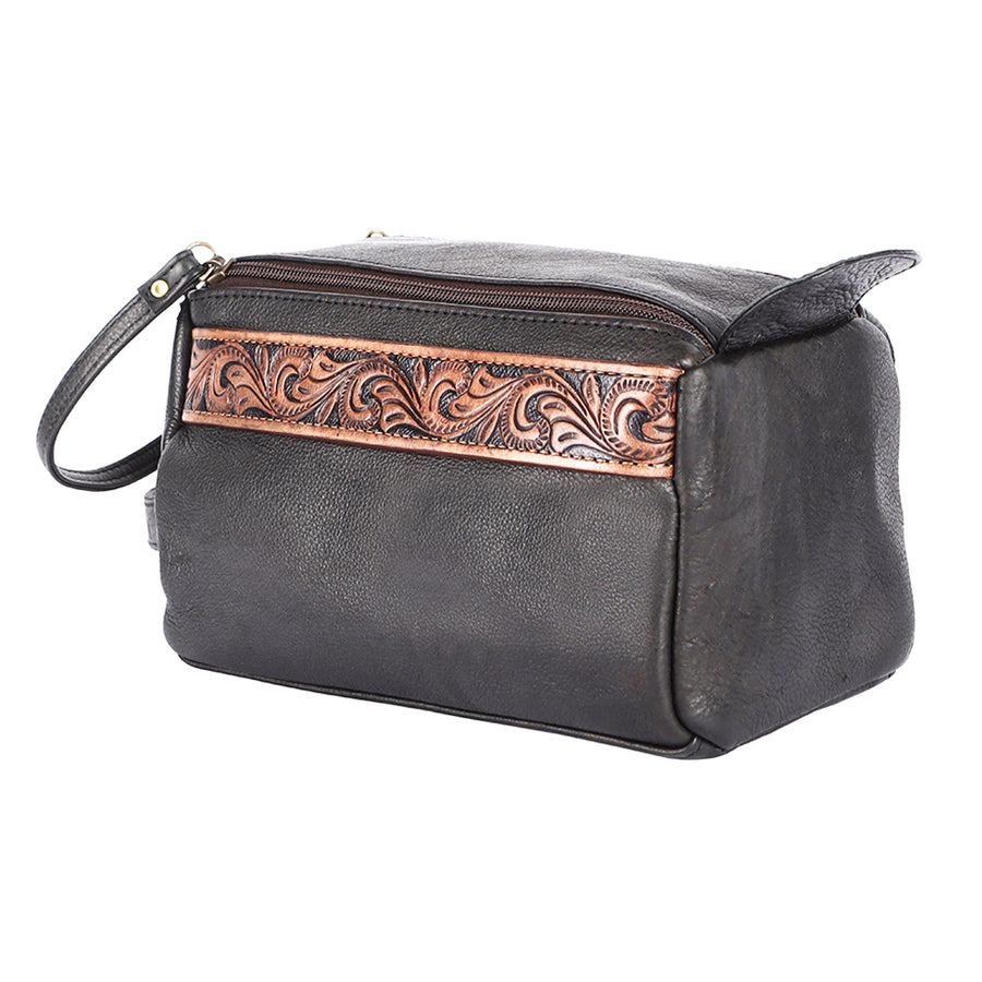 Ohlay Bags OHM111C Toiletry Hand Tooled Genuine Leather Women Bag W. by Hilason – Cowboy and equestrian accessories