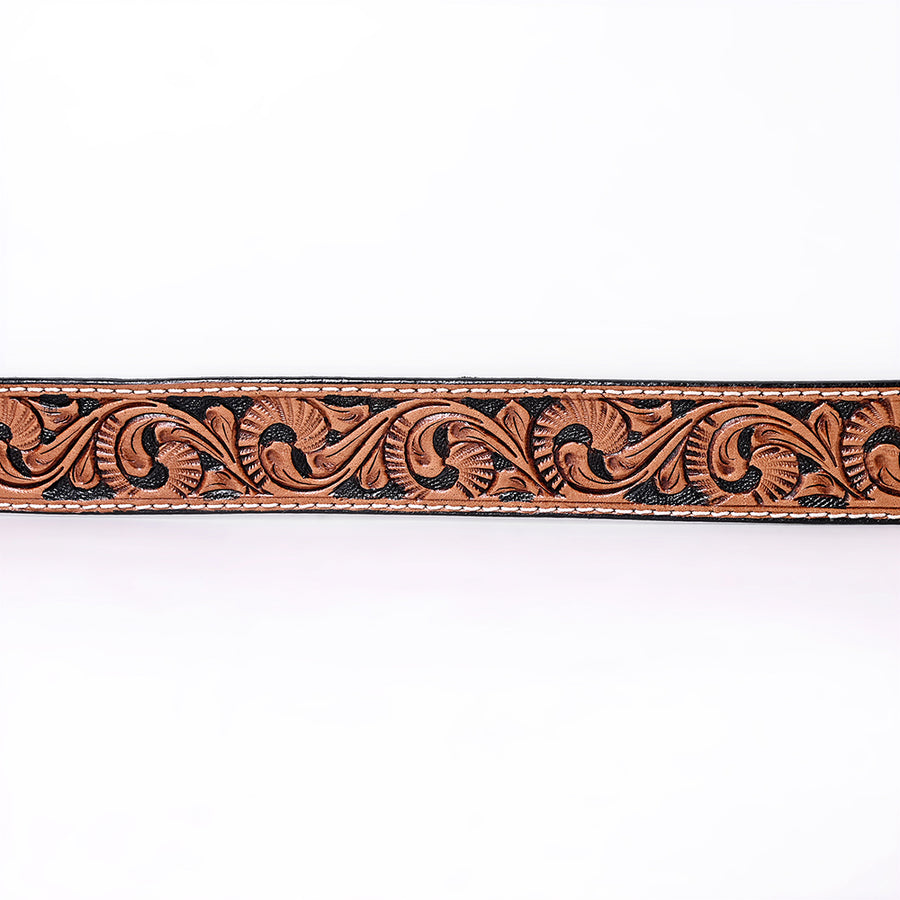 COMFYTACK Western Genuine Leather Belt for Men Women Cowboy Cowgirl Handmade Unisex Full Grain Heavy Duty Floral Tooled