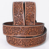 Comfytack Floral Hand Carved Men & Women Genuine Leather Belt Brown Gorgeous Hand Tooled