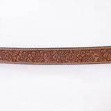 Comfytack Floral Hand Carved Men & Women Genuine Leather Belt Brown Gorgeous Hand Tooled