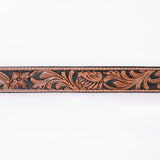 Comfytack Floral Hand Carved Men & Women Genuine Leather Belt Brown Gorgeous Hand Tooled