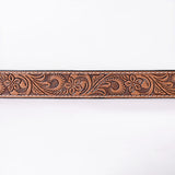 Comfytack Floral Hand Carved Men & Women Genuine Leather Belt Brown Gorgeous Hand Tooled