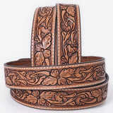 Comfytack Floral Hand Carved Men & Women Genuine Leather Belt Brown Gorgeous Hand Tooled