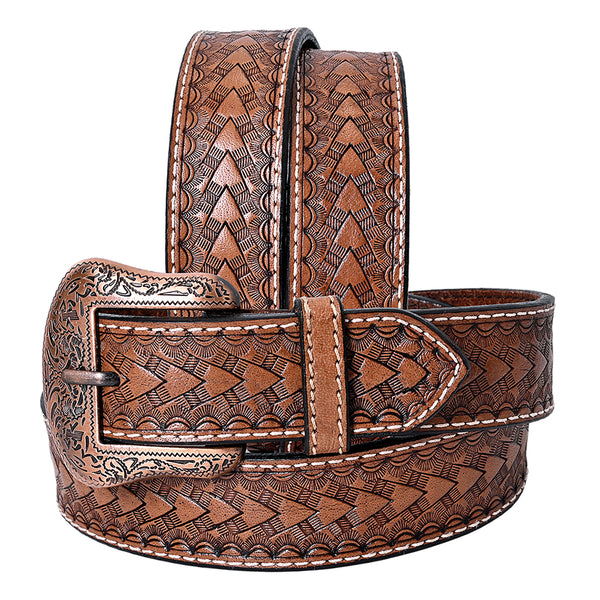 COMFYTACK Western Genuine Leather Belt for Men Women Cowboy Cowgirl Handmade Unisex Full Grain Heavy Duty Floral - Uhorse