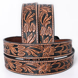 Comfytack Floral Hand Carved Men & Women Genuine Leather Belt Brown Gorgeous Hand Tooled