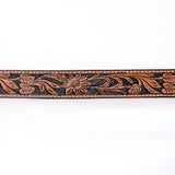 Comfytack Floral Hand Carved Men & Women Genuine Leather Belt Brown Gorgeous Hand Tooled