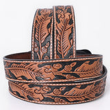 Comfytack Floral Hand Carved Men & Women Genuine Leather Belt Brown Gorgeous Hand Tooled