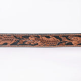 Comfytack Floral Hand Carved Men & Women Genuine Leather Belt Brown Gorgeous Hand Tooled