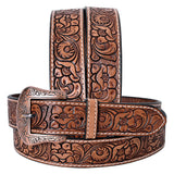 COMFYTACK W. Genuine Leather Belt for Men Women Cowboy Cowgirl