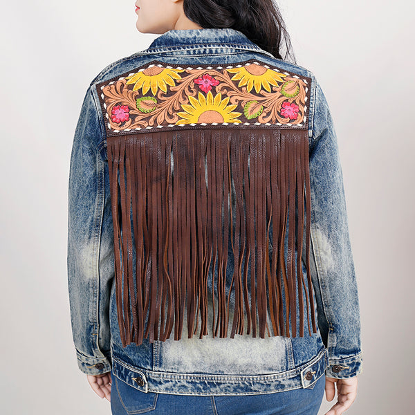 ADJKT024 Genuine leather Hand tooled hand carved Women 100% cotton by Hilason – Cowboy and equestrian accessories
