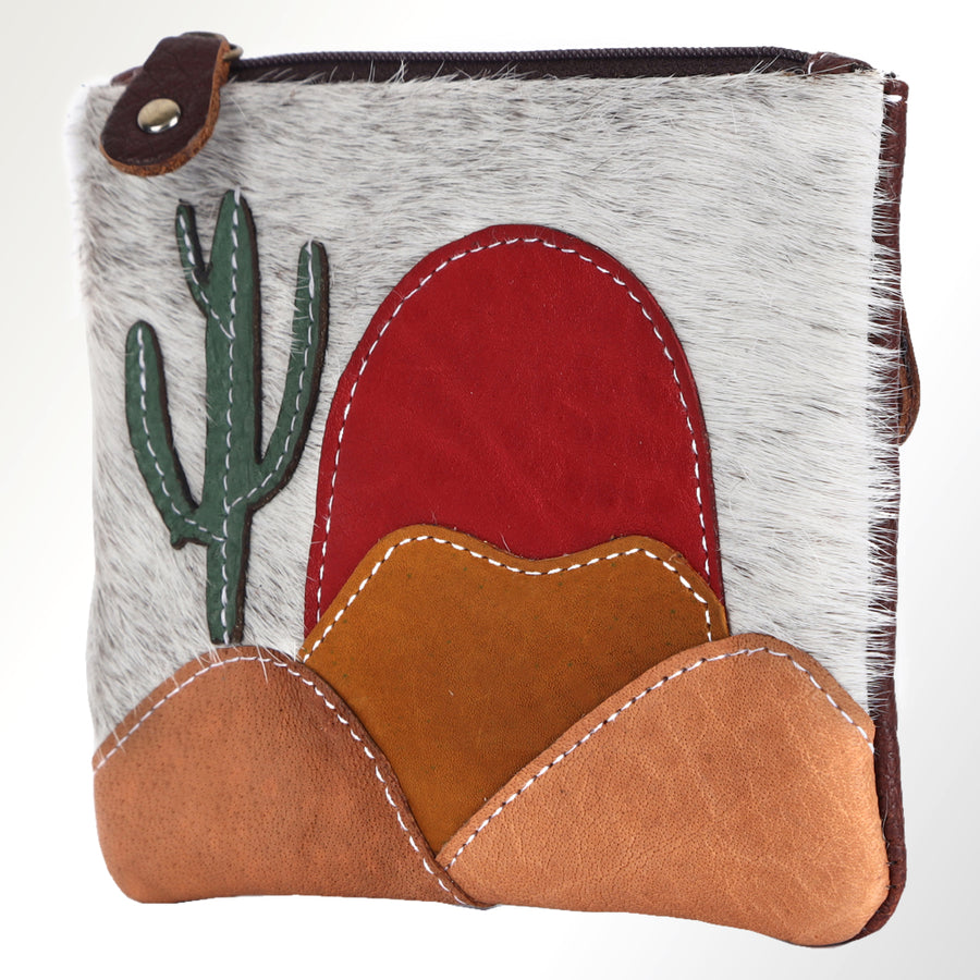 American Darling Coin Purse Hair on Genuine Leather Western Women Bag | Handbag Wristlet Travel Clutch - Uhorse