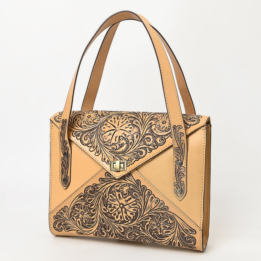 American Darling Briefcase Hand Tooled Genuine Leather Western Women Bag Handbag | for Cute Laptop - Uhorse