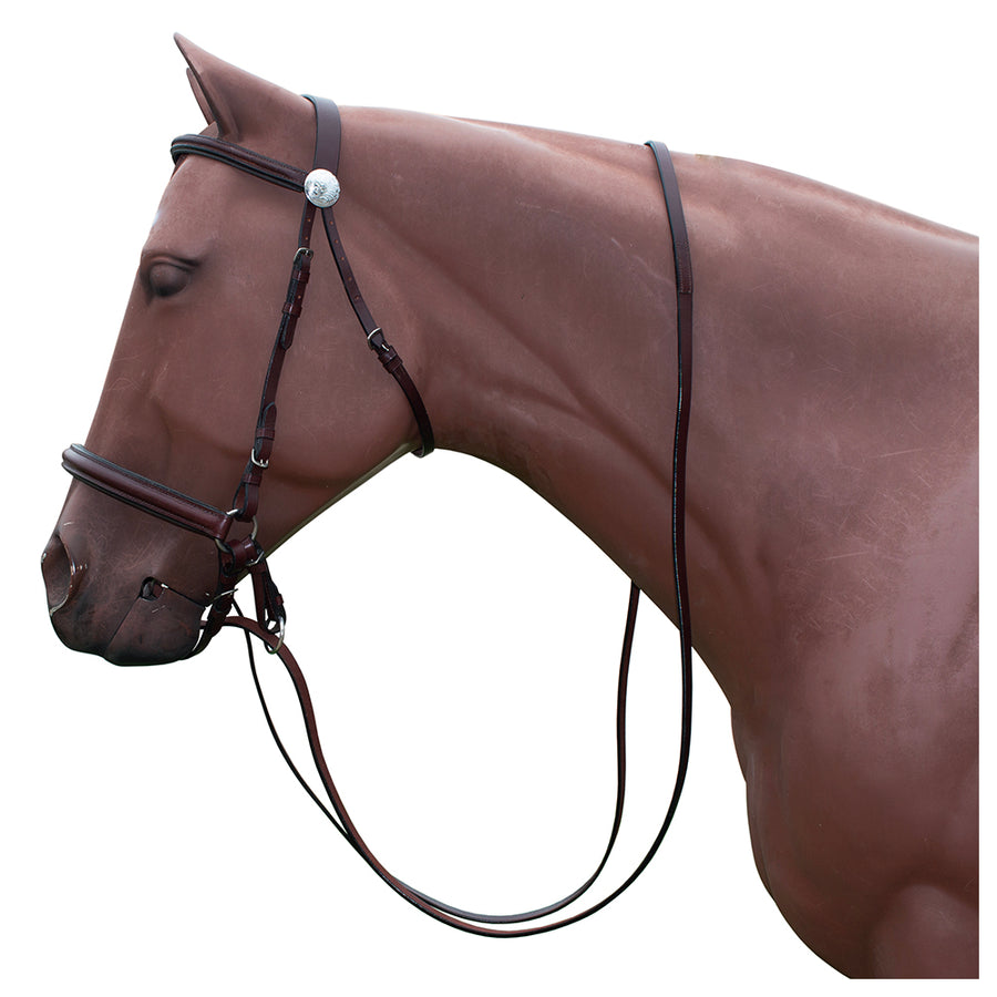 large Hilason Western Horse Reins Bitfree Genuine Leather English Bitless Bridle Brown - Uhorse