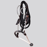 Hilason Western Horse Noseband Genuine Leather Rein With Bosal Set White / Black