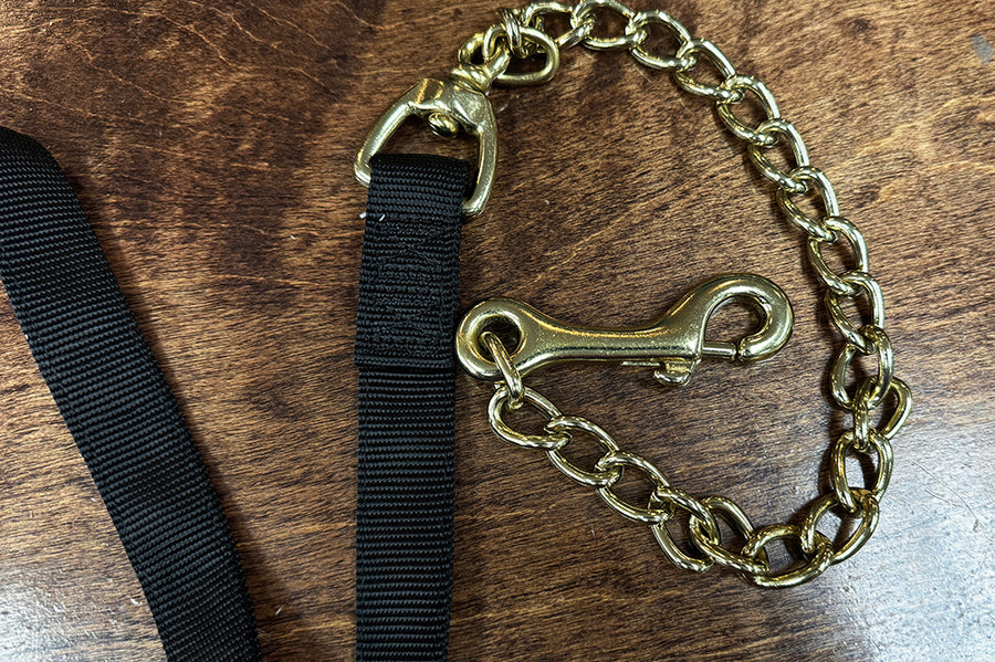 7 ft. Hilason Western Horse Flexible NYLON WEBBING LEAD/CHAIN-BK