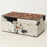 American Darling Jewelry Case Hand Tooled Hair On Genuine Leather Women Bag Western Handbag Purse