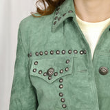 Genuine Vintage leather Women shirt jacket dress ladies girl