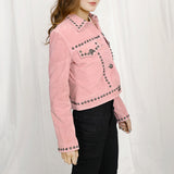 Genuine Vintage leather Women shirt jacket dress ladies girl