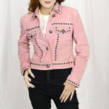 Genuine Vintage leather Women shirt jacket dress ladies girl