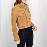 Genuine Vintage leather Women shirt jacket dress ladies girl