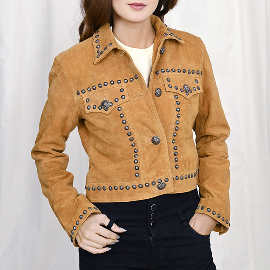 Genuine Vintage leather Women shirt jacket dress ladies girl - Uhorse