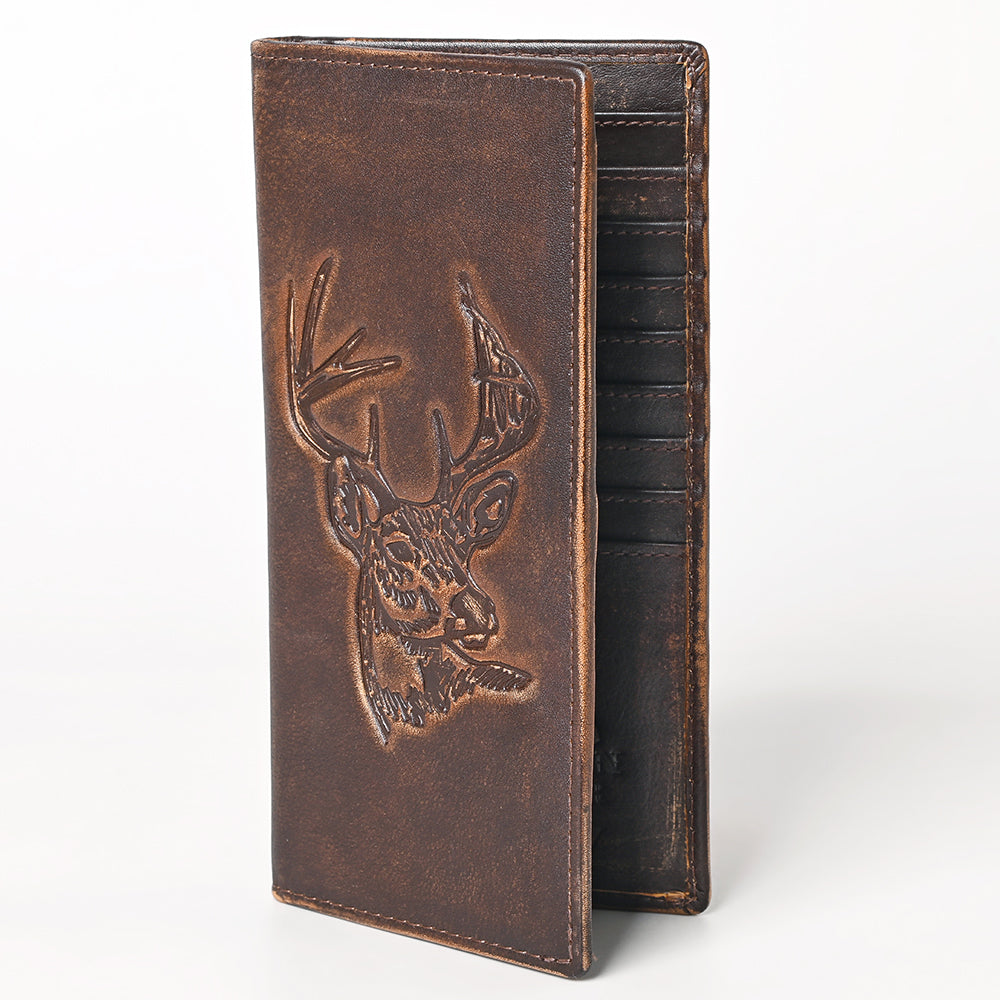 AMERICAN TANNER Genuine Leather Hand Burnished Long Bifold